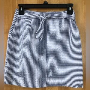 Vineyard Vines textured striped‎ mini skirt with tie womens size 00 beach summer